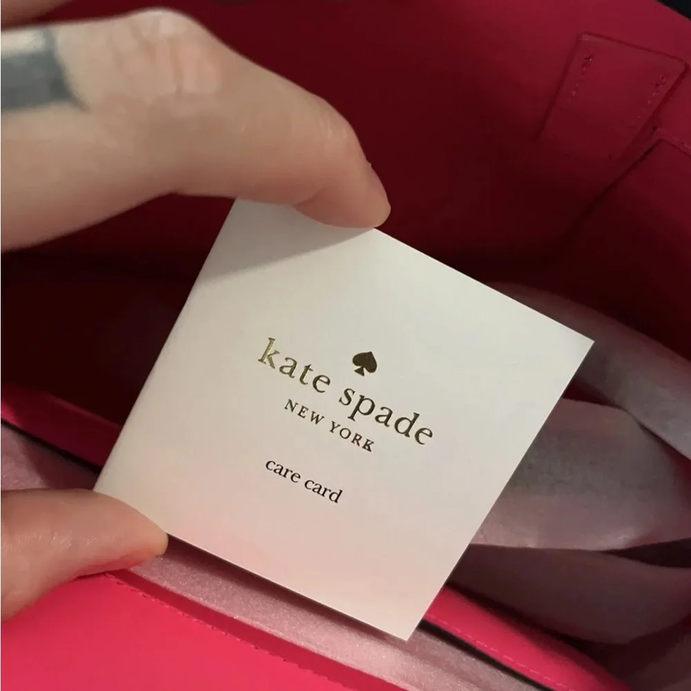 Kate Spade New York Pink Multi Stripe Patrice Lip Print Satchel Purse